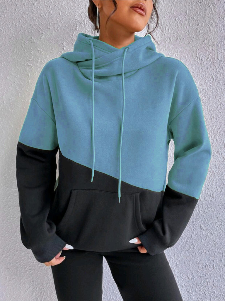 Damen Hoodie mit hochgeschlossenem Kragen WW