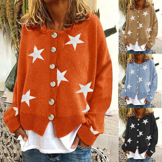 Damen Strickjacke mit Sternenmotiv WW