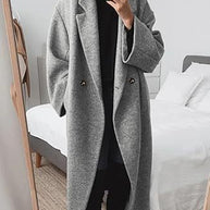 Damen Wollmantel mit strukturiertem Design und oversized Schnitt WW