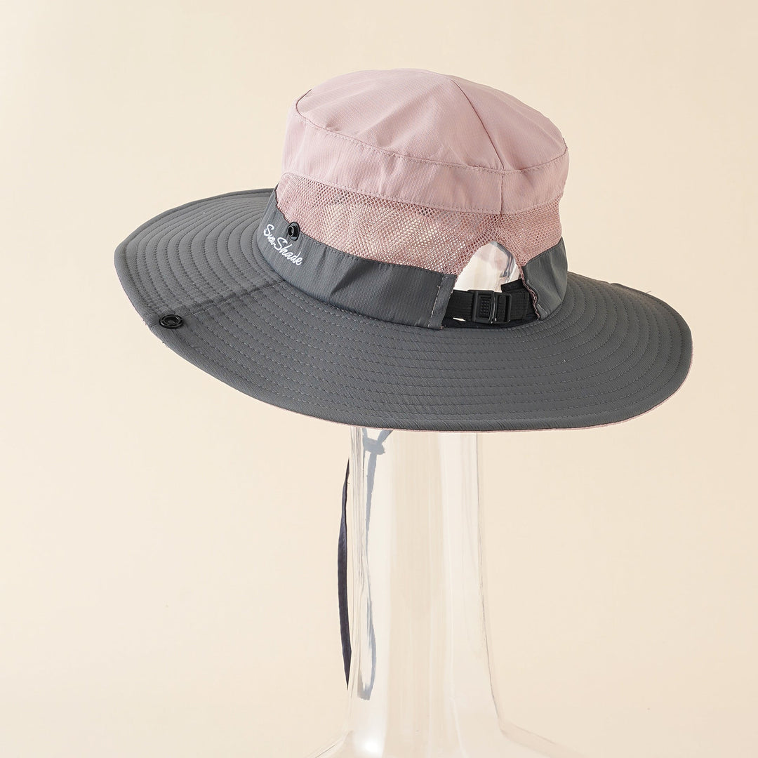 Damen Sonnenschutz-Hut mit verstellbarem Kinnband und atmungsaktiver Netzstruktur W&W Mode