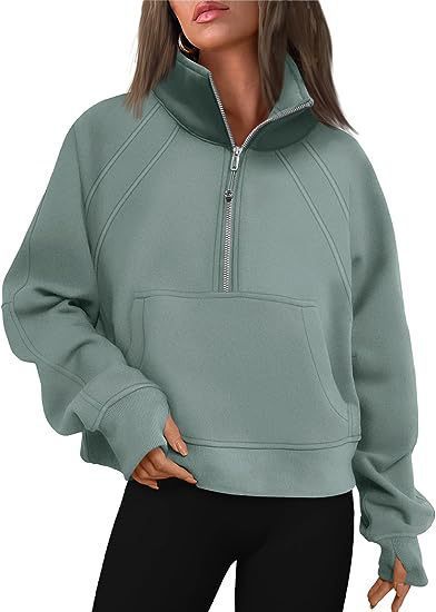 Damen Sportlicher Hoodie mit hohem Kragen WW