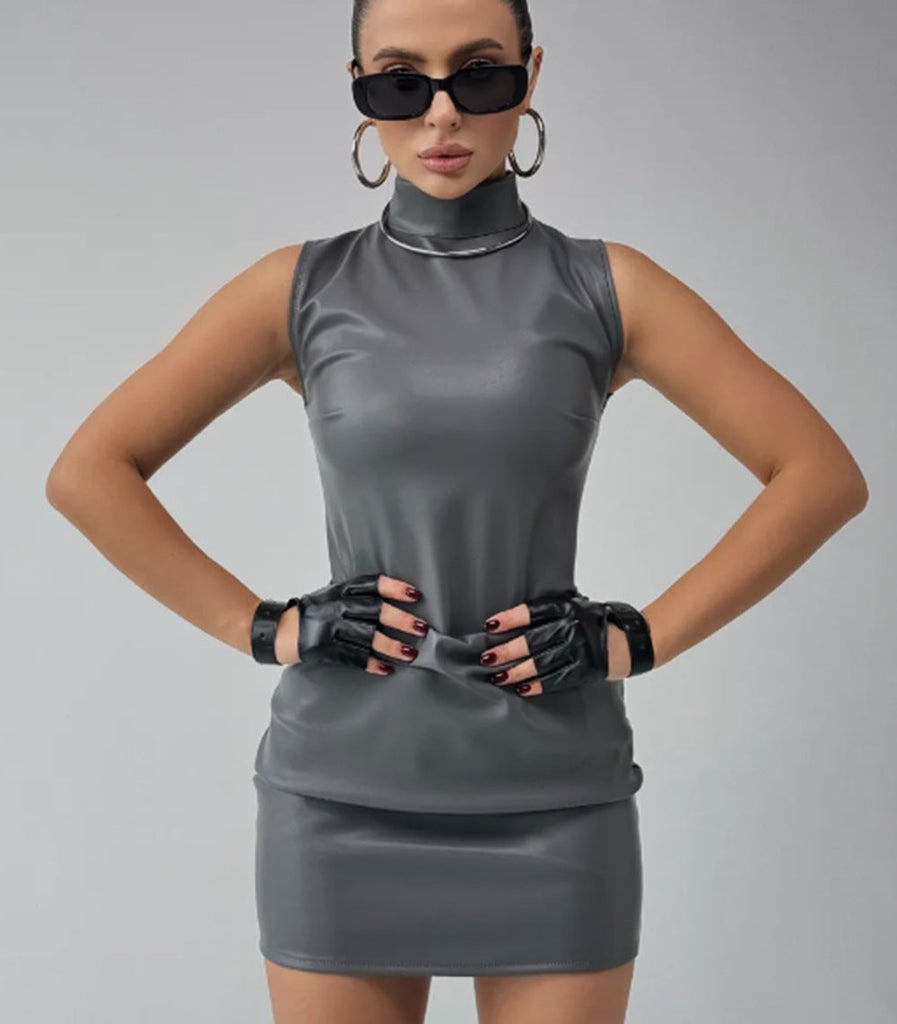 WW | Slim Fit PU Leder Minirock
