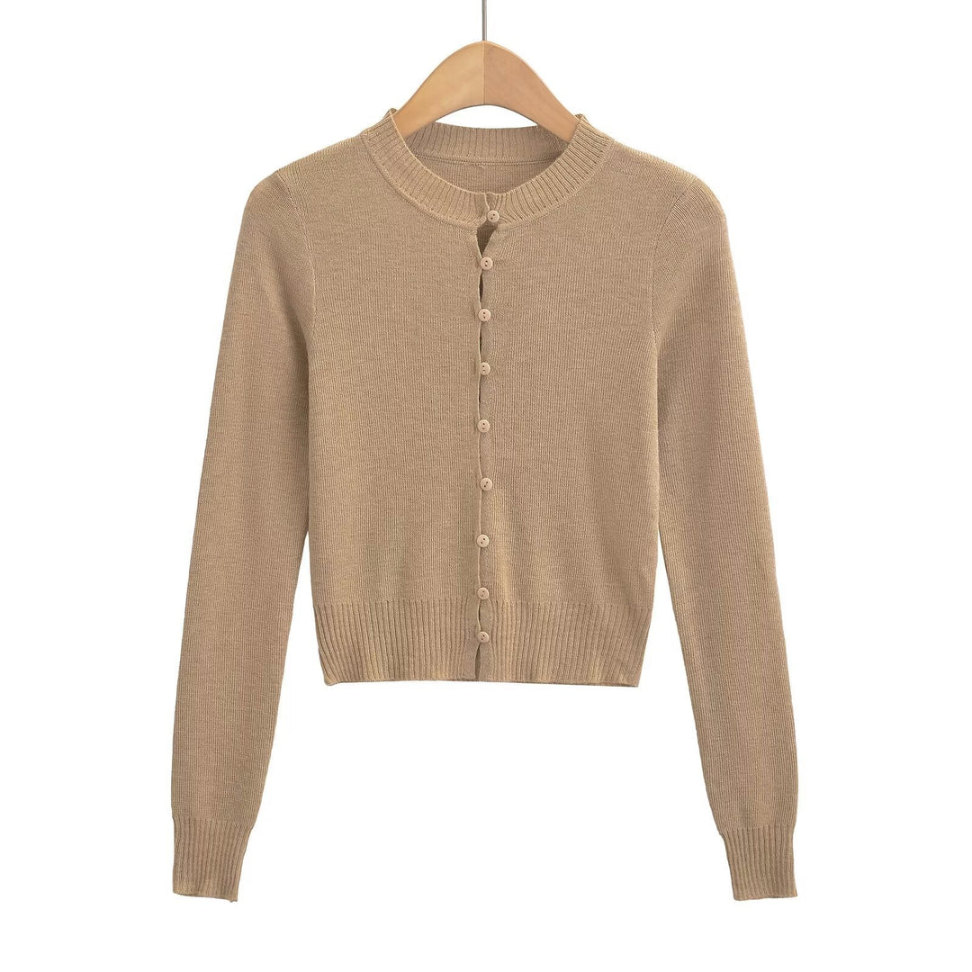 Damen Strickjacke mit modischem Rundhalsausschnitt und eleganter Knopfleiste W&W Mode