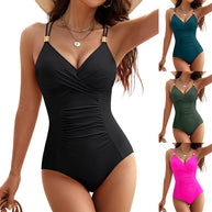 Damen Schlanker Einteiler mit Raffungen und verstellbaren Trägern WW