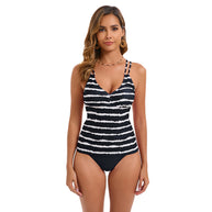Damen Tankini mit verstellbaren Trägern und elegantem Streifenmuster WW