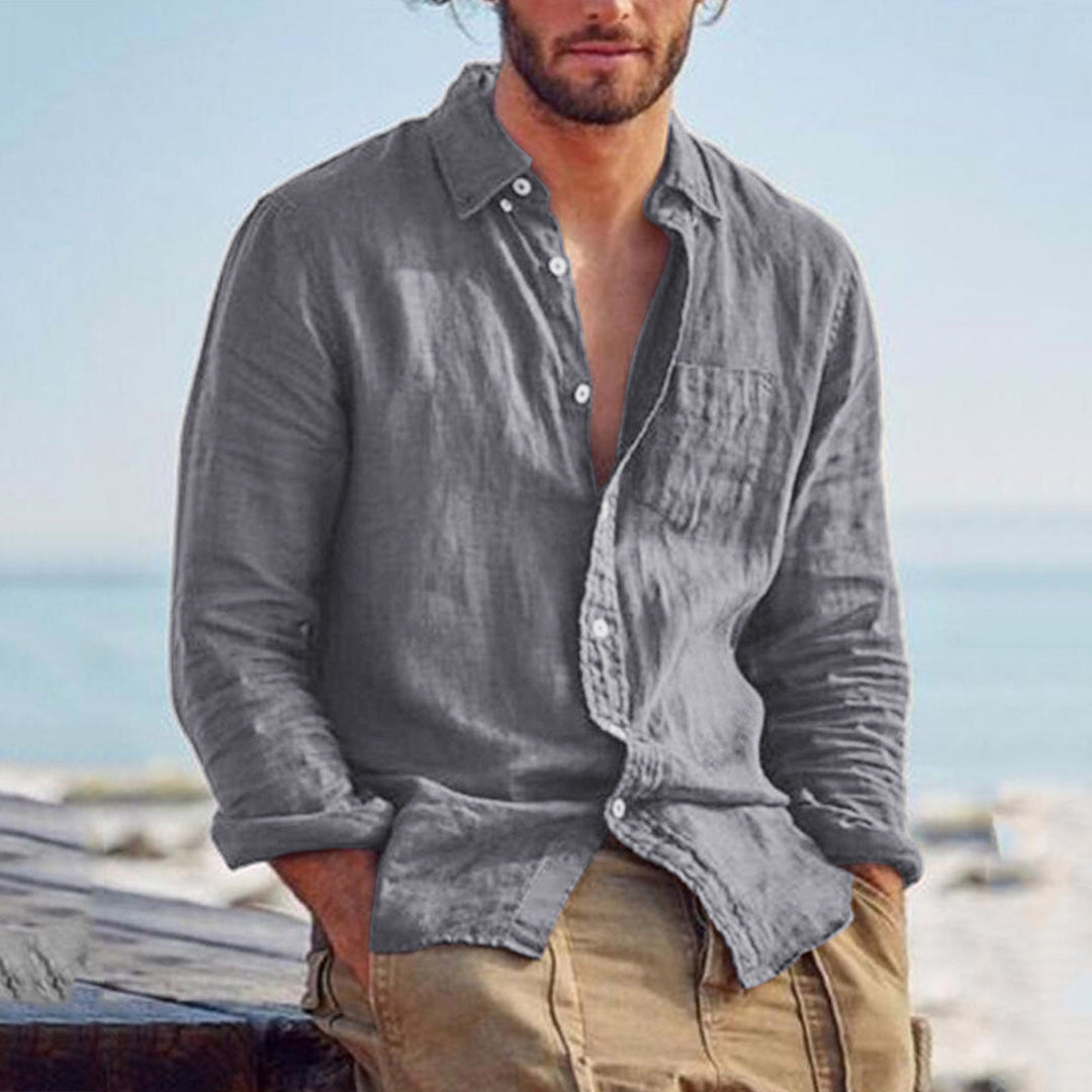Herren Leichtes Leinenhemd W&W Mode