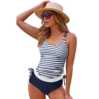 Damen Tankini-Set mit modischem Streifenmuster und verstellbaren Trägern WW