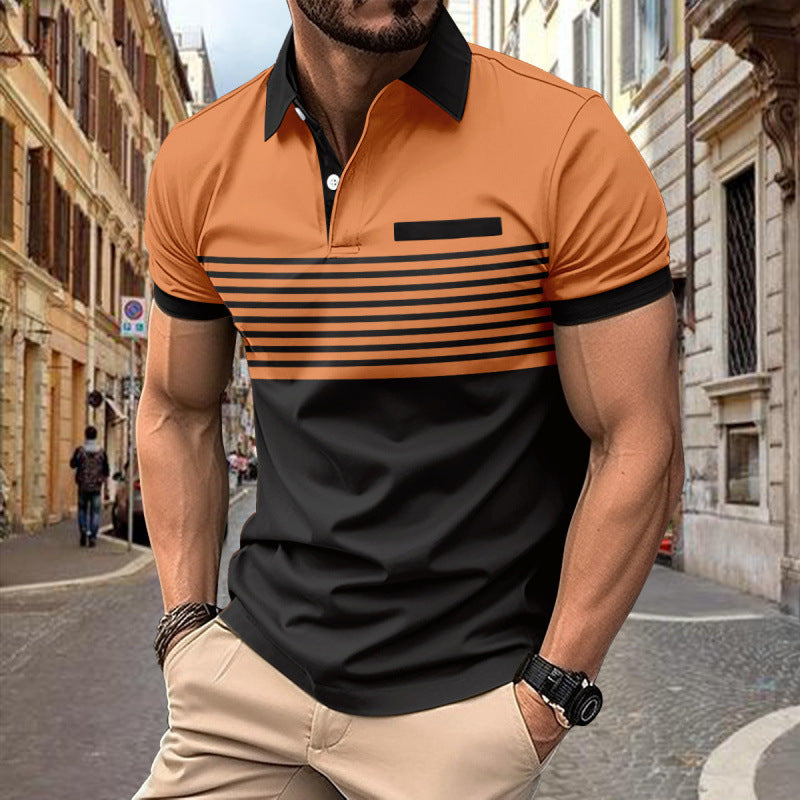 Herren Poloshirt mit dynamischem Streifen-Design WW