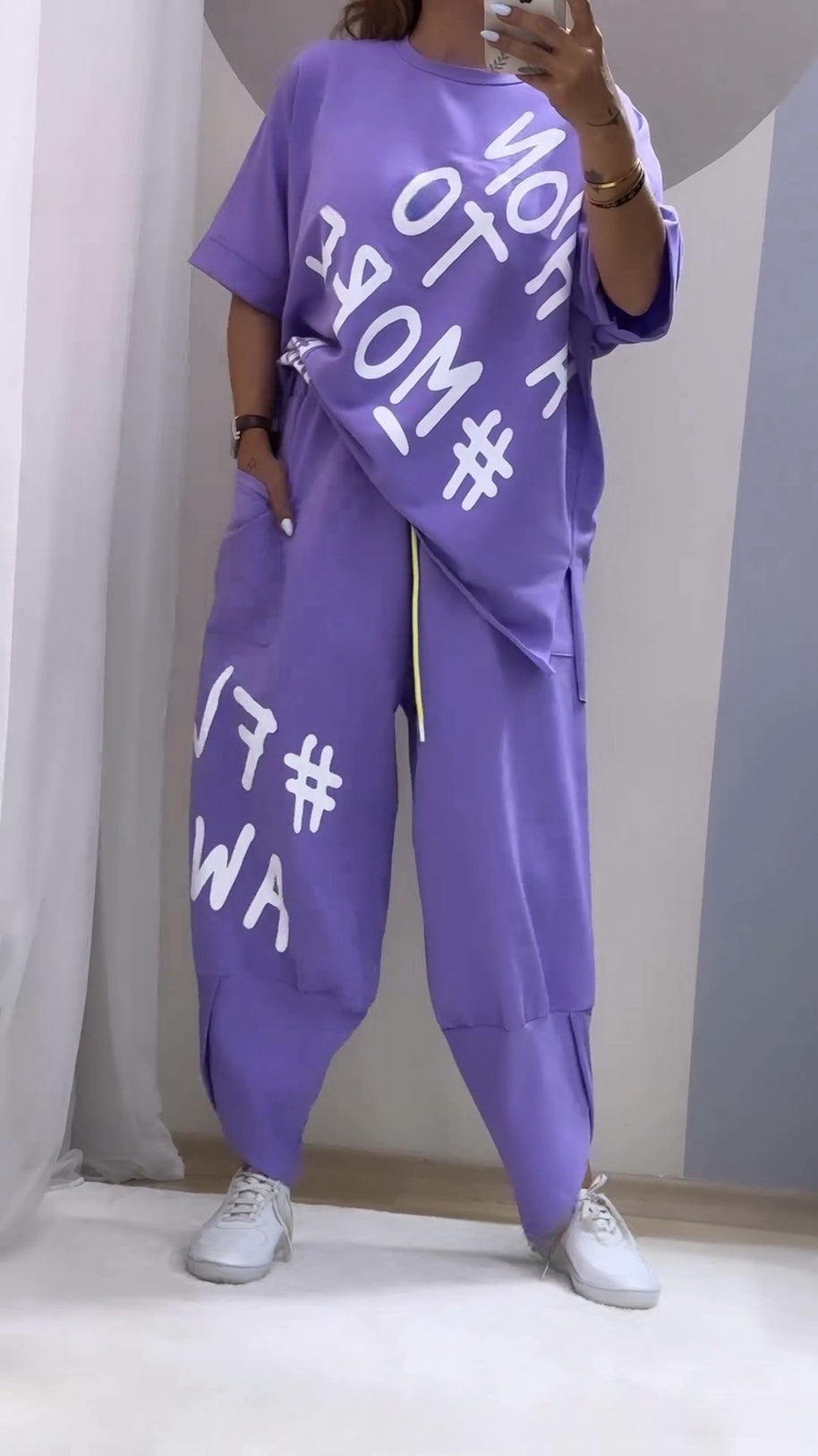 Damen Sportliche entspannte Loungewear-Set WW