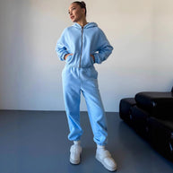 Damen bequeme Fleece-Jogginganzug WW