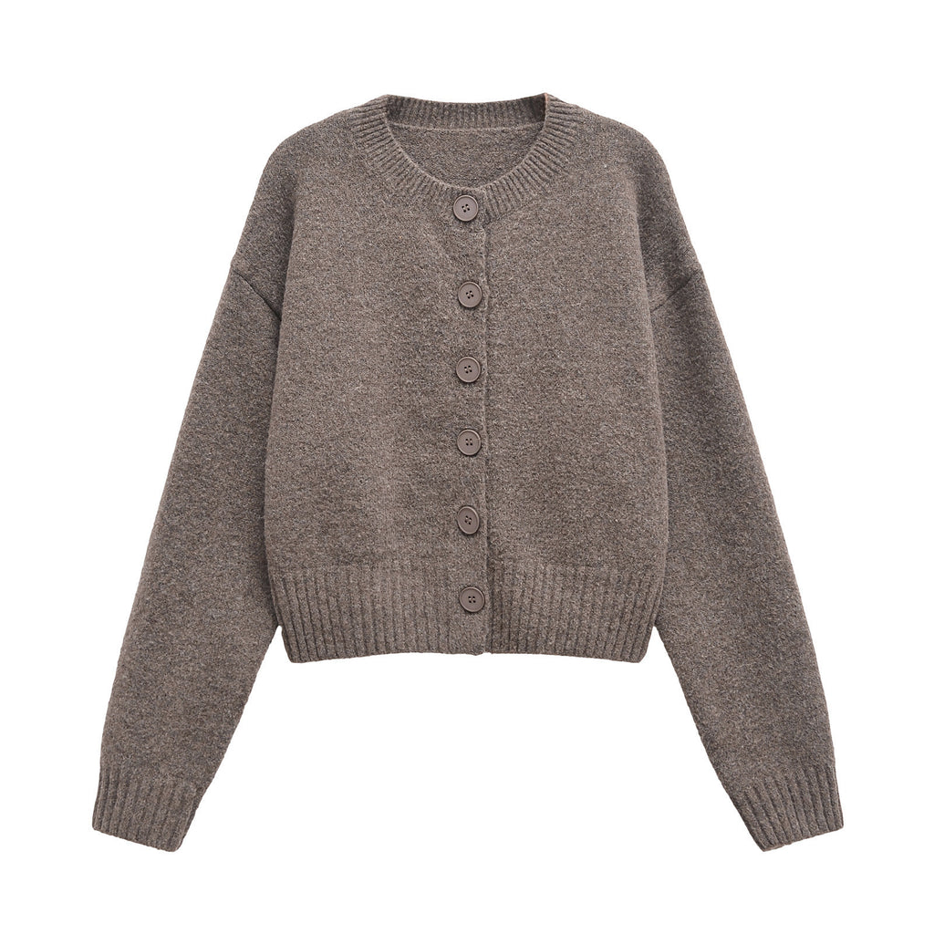 Femme Cozy Cropped Cardigan mit Knopfverschluss WW