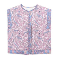 Damen gesteppte Weste mit floralem Design und praktischen Taschen W&W