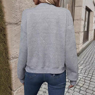 Damen sportliche Bomberjacke mit strukturiertem Design und hohen Bündchen WW