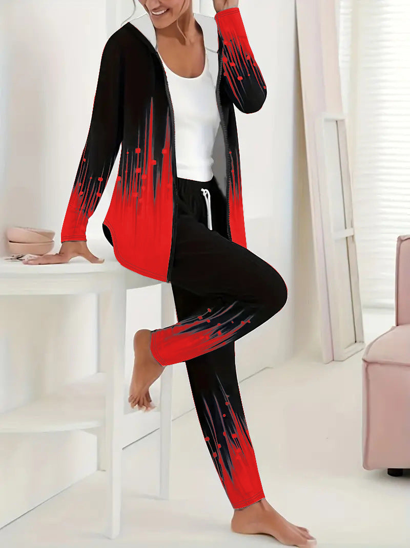 Damen Sportlicher Freizeitanzug mit moderne Farbverlauf-Details WW