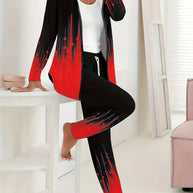 Damen Sportlicher Freizeitanzug mit moderne Farbverlauf-Details WW