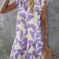 Damen Sommerkleid mit Rüschendetails und floralem Muster WW