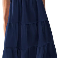 Damen Luftiges Sommerkleid mit Spitzenbesatz und weit geschnittenem Saum WW