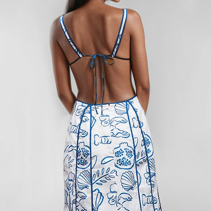 Damen Maxikleid mit raffiniertem Cut-Out-Design und verstellbaren Trägern W&W Mode