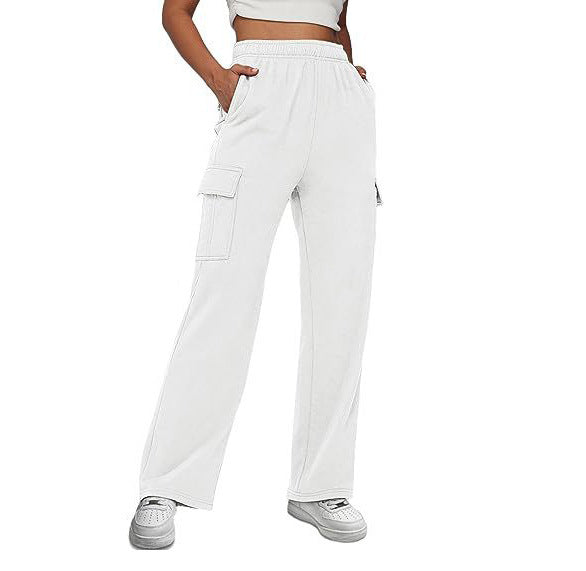 Damen Cargo-Hose mit elastischem Bund und seitlichen Taschen WW