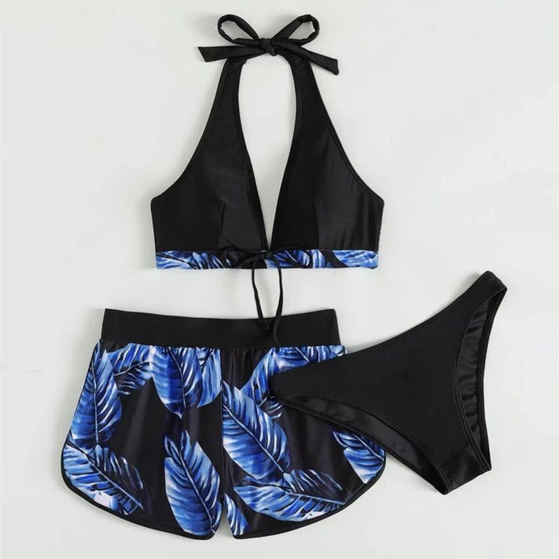 Damen Bikini-Set mit raffiniertem Wickeloberteil und bequemen Shorts WW