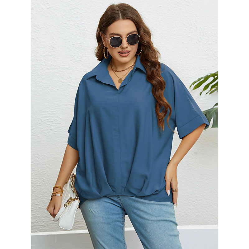 Damen Oversized Bluse mit eleganter Knopfverschluss und lässigem Schnitt WW