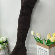 Damen Über-das-Knie Wildleder Blockabsatz Stiefel WW