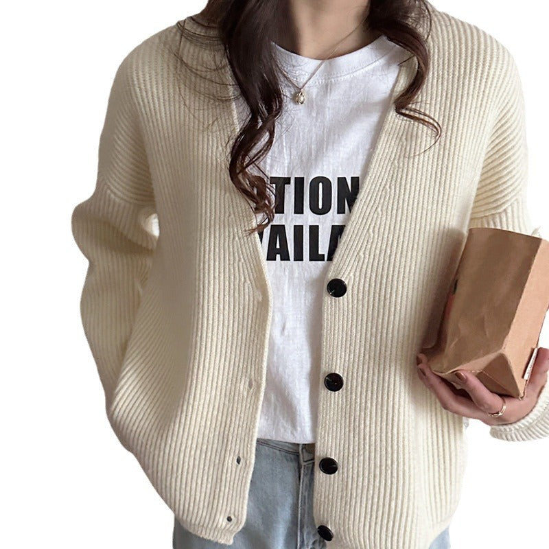 Damen Strickjacke im lässigen Oversized-Stil mit strukturiertem Rippdesign WW