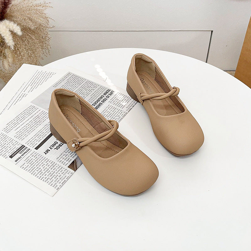 Damen Ballerinas mit dekorativem Riemchen und kleiner Verzierung WW