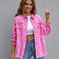 WW - Trendige Frühlingsjacke aus designtem Denim