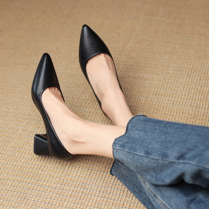Damen elegante Blockabsatz-Pumps W&W Mode