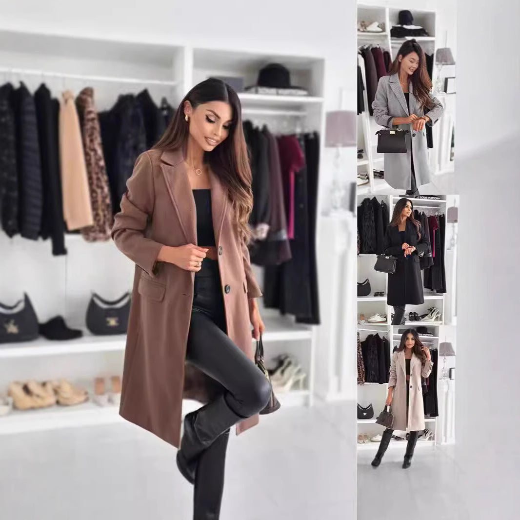 Damen eleganter längerer Mantel