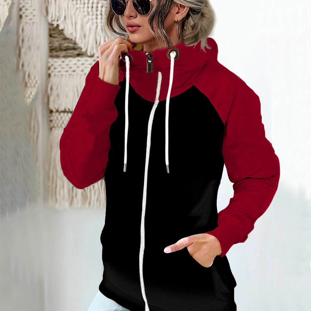WW | Schnürzug Reißverschluss Offen Langarm Taschenknopf Pullover