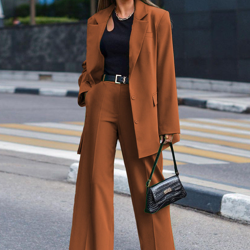 Damen Oversized Blazer und weite Hose Kombination WW