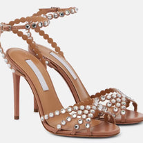 Damen atemberaubende High-Heel Knöchelriemen Sandalen mit dekorativen Perlenakzenten WW