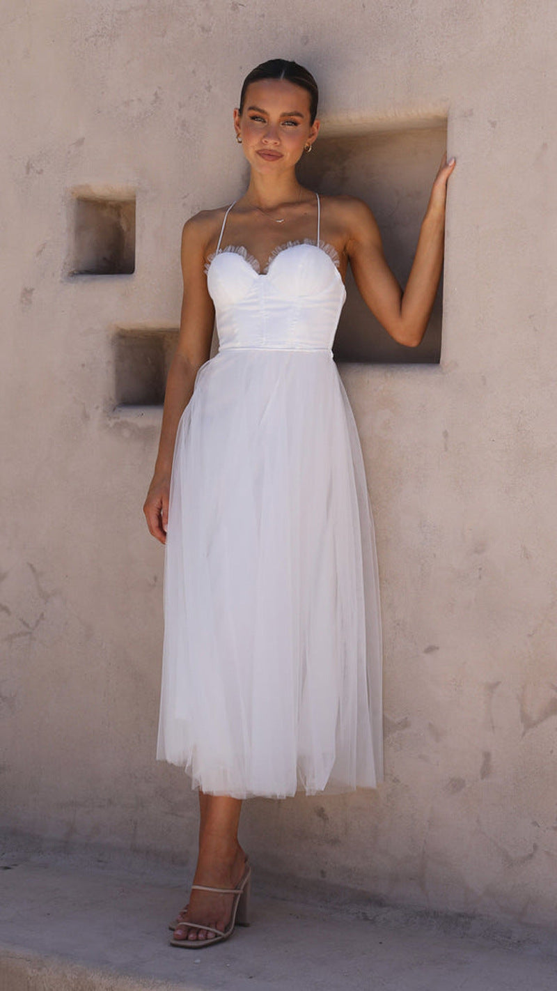 WW | Frühling Sommer Sexy Sling Lässiges Kleid Urlaub Multi Farbe Frauen Kleidung Kleid