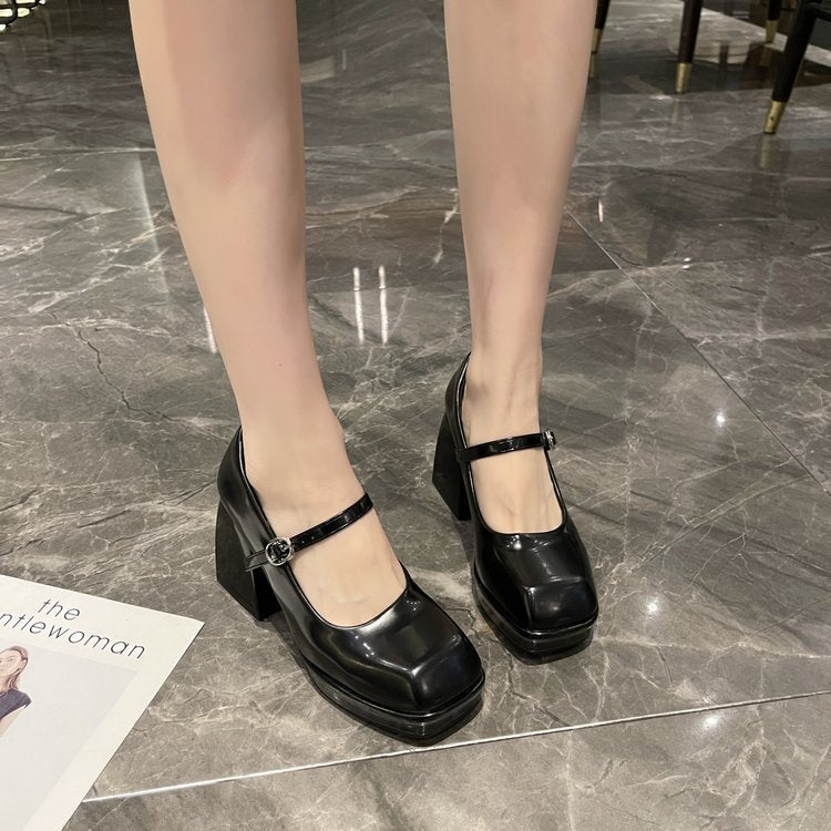 Damen Elegante Plateau-Pumps mit verstellbarem Riemen W&W