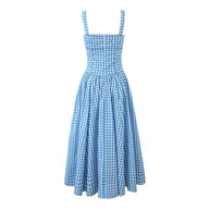 Damen Sommerliches Viskosekleid mit Gingham-Muster und praktischen Taschen WW