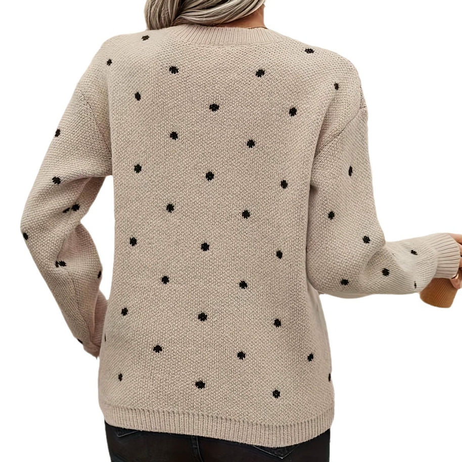 Damen Pullover mit strukturiertem Punktdesign WW