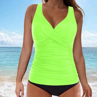 WW | Bauchkontrolle Haken Design Bedrucktes Tankini Set