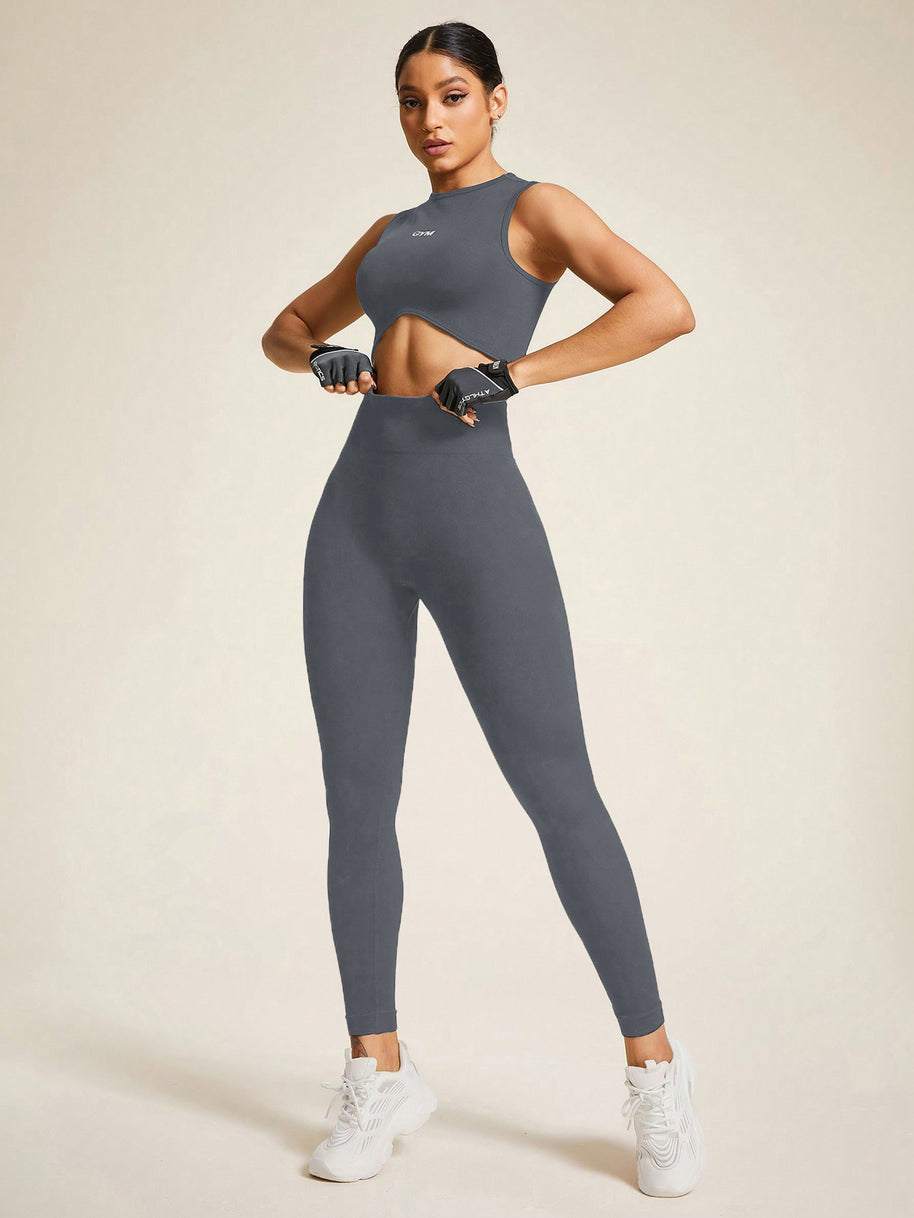 Damen Sportoberteil und Hochleistung Leggings Set WW