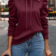 Damen sportlicher Hoodie mit Puffärmeln WW