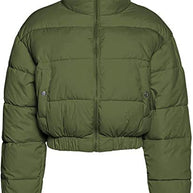 Damen Steppjacke mit hohem Kragen und kürzerem Schnitt WW