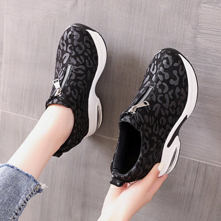 Damen Chunky Sneakers mit modischem Reißverschluss und diskretem Plateau W&W