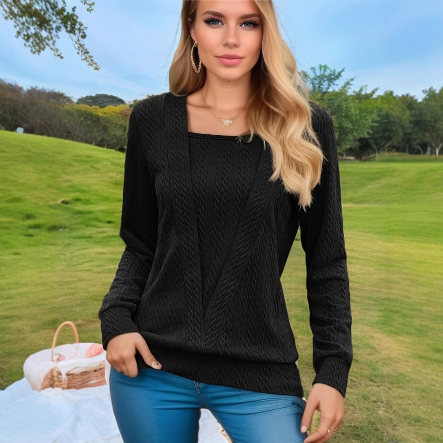 Damen Pullover mit Zopfmuster WW