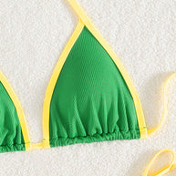 Damen Bikiniset mit verstellbaren Trägern und hohem Beinausschnitt WW