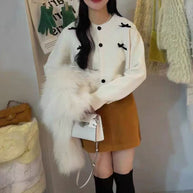 Damen Strickjacke mit dekorativen Schleifen WW