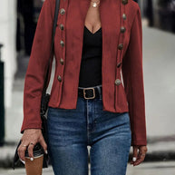 Damen romantischer Blazer mit einzigartigen Knopfdetaills WW