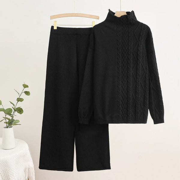 WOLFF | Zusammengesetzter warmer Rollkragenpullover und Hosen Set