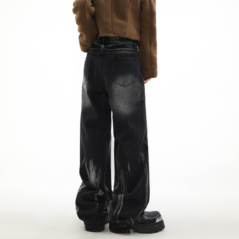 Damen Weite Denim-Hose im modernen Design mit einzigartigen Details WW