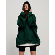 Damen Bequemer oversized Kapuzenpullover mit Kängurutasche WW